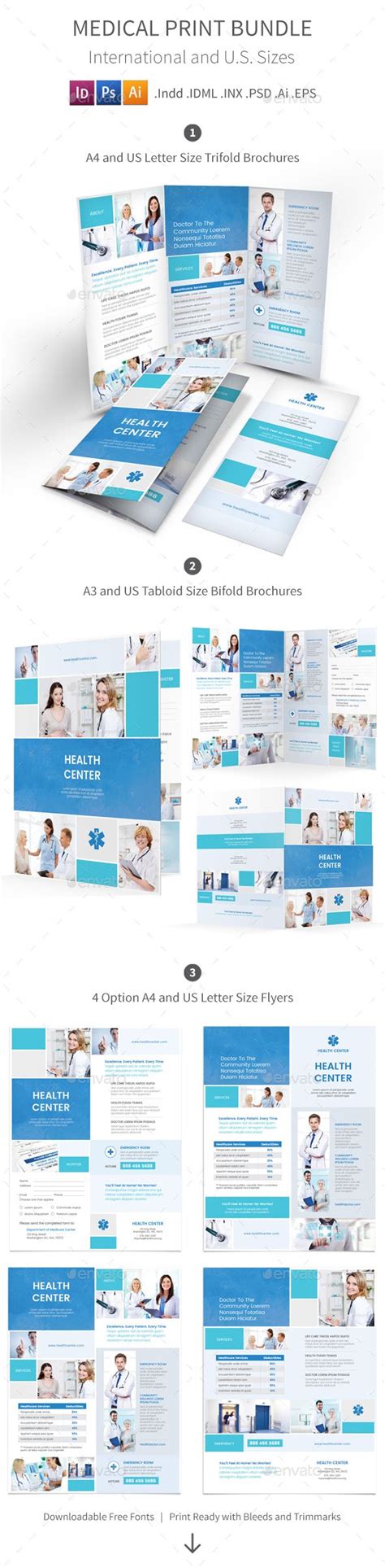 Medical Print Bundle 5 | Medical brochure, Brochure design, Brochure ...