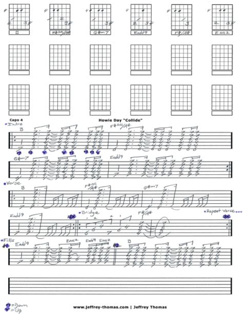 Howie Day Collide Free Guitar Tab by Jeffrey Thomas