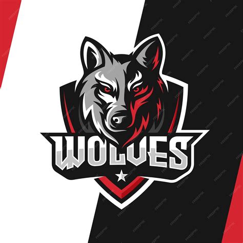 Premium Vector | Wolf mascot gaming logo design vector template