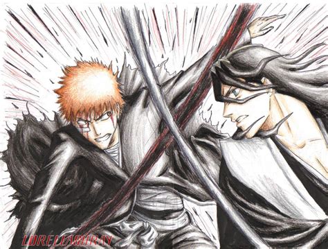 ichigo vs byakuya by lorellashray on DeviantArt