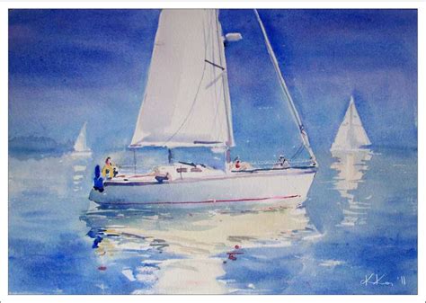 boat with reflections | watercolor 50x35cm | katekos | Flickr