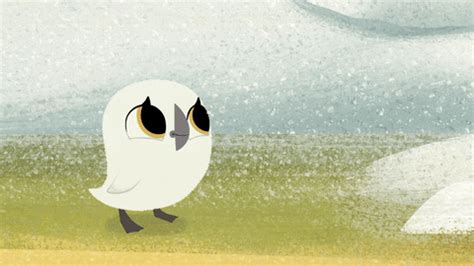 Puffin Rock Puffinrock Baba Oona Snow Jump Disappear GIFs - Find & Share on GIPHY