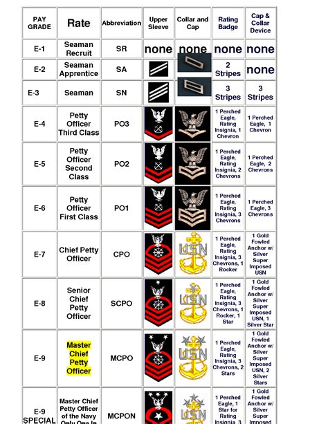 Navy Enlisted Rank | Navy officer ranks, Navy chain of command, Navy ranks