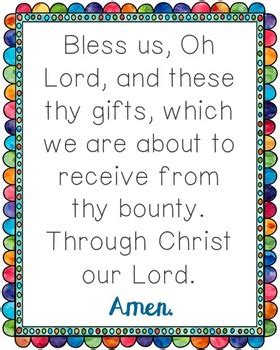 Bless Us Oh Lord Poster. Prayer, Blessings, Dinner, Meals. | TpT