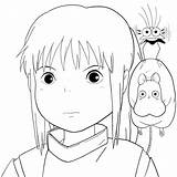 Spirited Away Coloring Pages Colouring Book Printable Detailed Line  sketch template