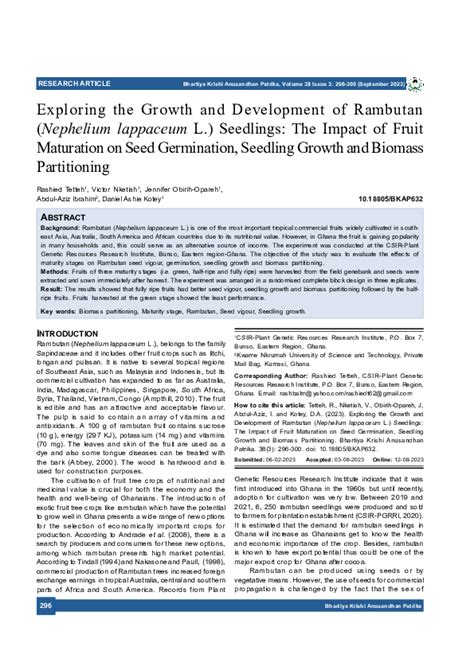 (PDF) Exploring the Growth and Development of Rambutan (Nephelium ...