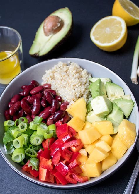 Quinoa Kidney Beans Salad with Mango + Avocado HEALTHY