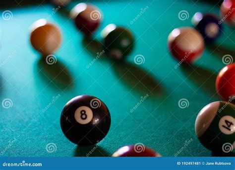 Multicolored Billiard Balls with Numbers on the Pool Table. Sports Game ...