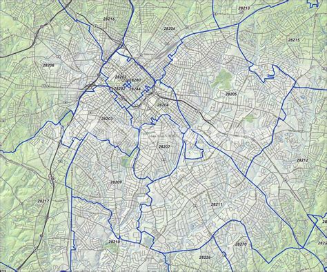 Charlotte Area Zip Code Map - Map Of Rose Bowl