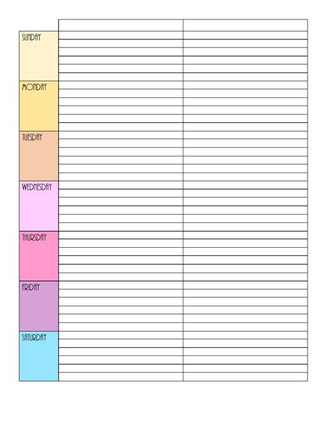 1 week calendar fillable printable calendar printables free templates - printable blank weekly ...