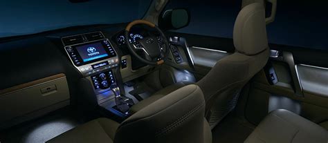 New Toyota Land Cruiser Prado night view Interior picture, Inside view photo and Seats image