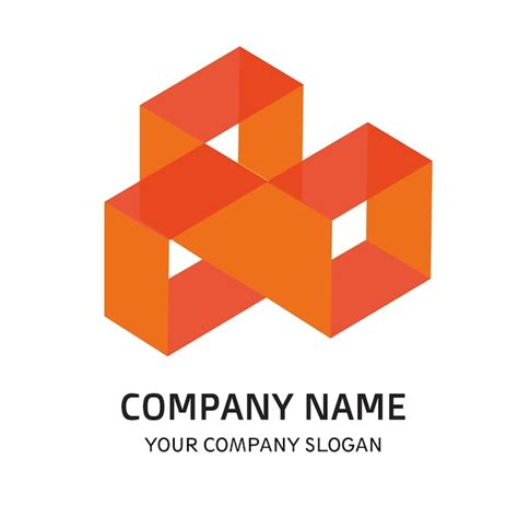 Premium Vector | Orange square company logo vector template