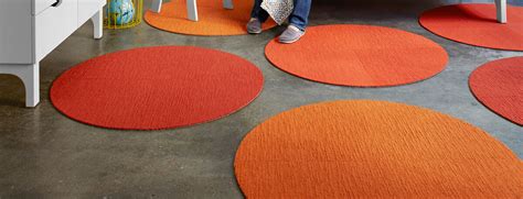 Made You Look Round Rug - Orange - 3.25 Diameter: FLOR Signature Area Rugs by FLOR