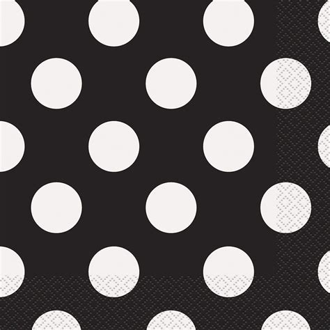 Polka Dot Paper Lunch Napkins, Black, 16ct - Walmart.com