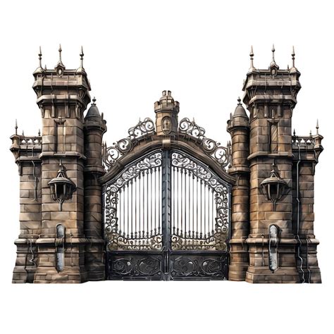 Premium AI Image | Le Swing Gate With Castle Battlement Design Consisting of a Dou 0 3D Design ...