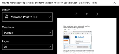 How to print webpage in Microsoft Edge browser - SimpleHow