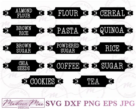 Free Printable Canister Labels Svg