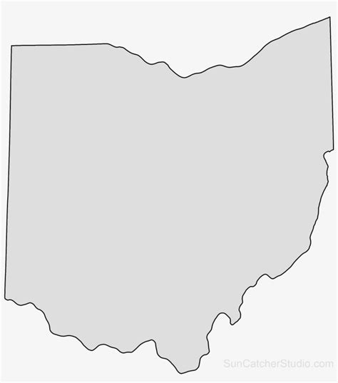 Ohio Map Outline Png Shape State Stencil Clip Art Scroll - Ohio Outline ...