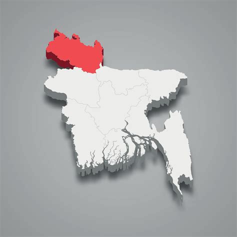 Rangpur state location within Bangladesh 3d map 28623367 Vector Art at ...