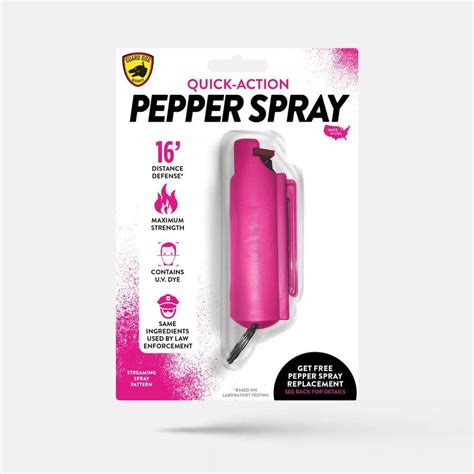 Pink Hard Case Personal Defense Pepper Spray Keychain With B