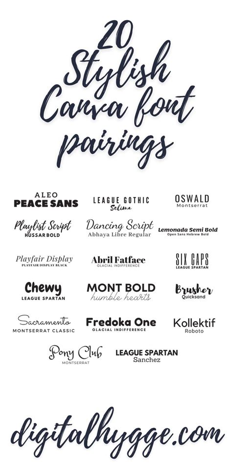 Best Modern Font Pairings for Canva | Font pairing, Font canva lettering, Aesthetic fonts