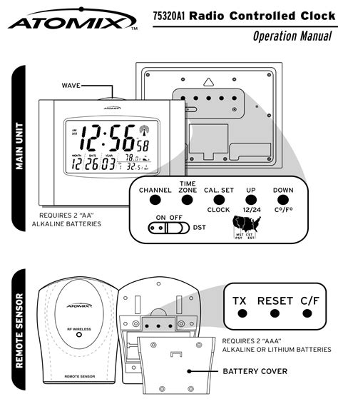 ATOMIX 75320A1 Radio Controlled Clock User Manual