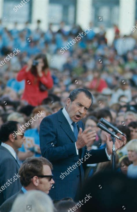 Richard Nixon Giving Speech During His Editorial Stock Photo - Stock ...