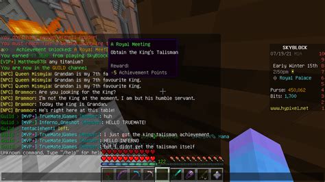 Why didn't i receive the king talisman? I got the achievemtnt. | Hypixel - Minecraft Server and Maps