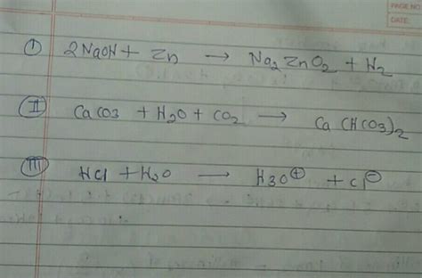 Section - B 15. Complete and balance the following chemical equations : (1) NaOH(aq) + Zne) → ...