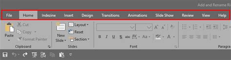 Reordering and Removing Ribbon Tabs in PowerPoint 2019 for Windows