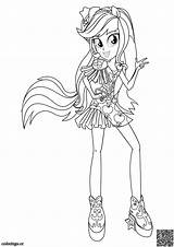 Rainbow Rocks Applejack Coloring Page My Little Pony Equestria Girls  sketch template