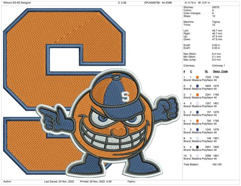 Syracuse Orange - Mascot Logo (2006) - College Sports Embroidery Logo ...