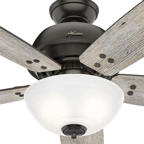 Hunter Reveille 60 in. LED Indoor Noble Bronze Ceiling Fan with Light ...