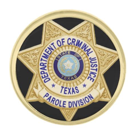 TDCJ Parole Division Mini Badge Lapel Gold Finish Lapel Pin | Zazzle.com