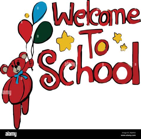 Hand drawn welcome to school Cartoon art with white background and creative design Stock Vector ...