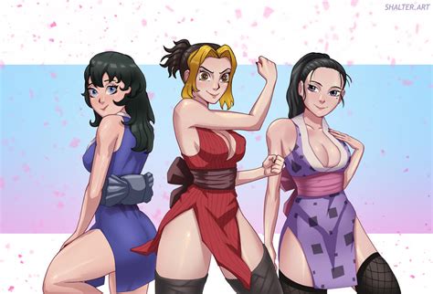 The wives of Tengen Uzui: Suma, Makio, Hinatsuru by ShalterArt on DeviantArt