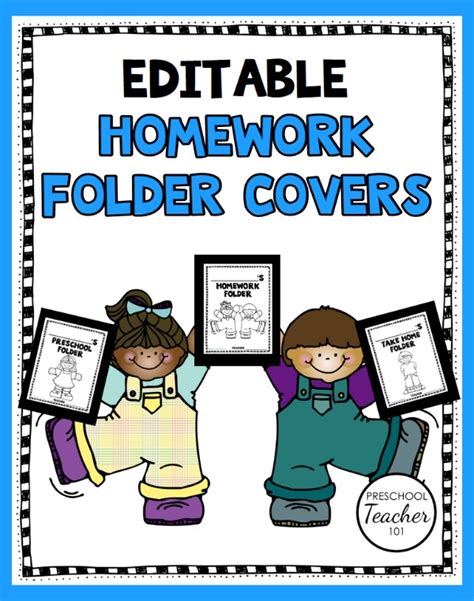 Printable Preschool Homework Folder Covers - Preschool Teacher 101