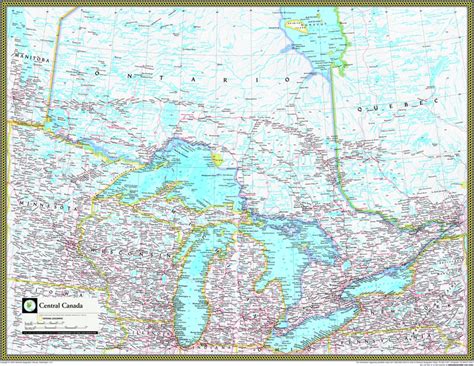 Central Canada Atlas Wall Map | Maps.com.com