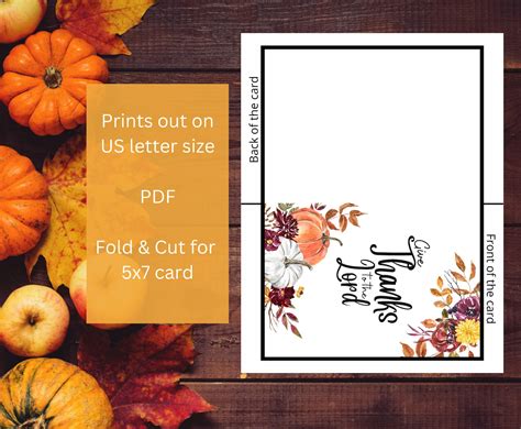 Religious Thanksgiving Greeting Card Instant Download, Give Thanks Christian Digital Download ...