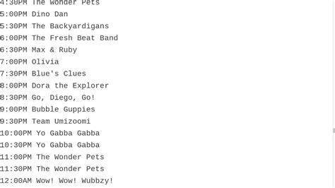 Nick Jr Schedule( January 2012) - YouTube