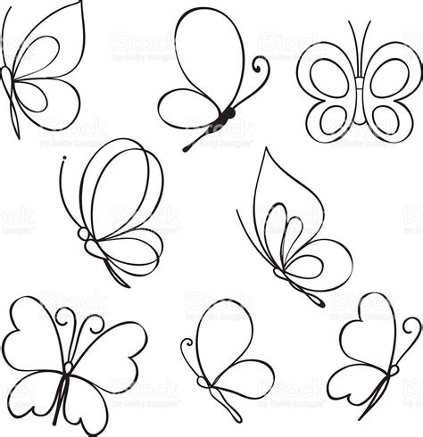 Vector Set of hand drawn butterflies | Butterfly drawing, Drawings, How ...