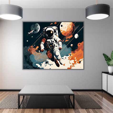 Astronaut Wall Art Canvas Print Space Wall Art to the Moon - Etsy