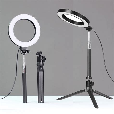 6" Dimmable 5500K LED Ring Light Kit with Stand for Makeup Phone Camera Selfie - Walmart.com ...