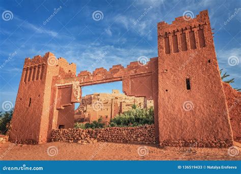 Entrance of Ksar Ait Benhaddou, Ouarzazate. Ancient Clay City in Morocco Stock Image - Image of ...