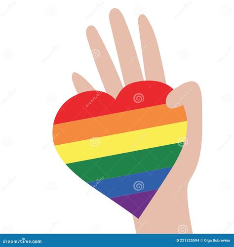 Vector Illustration of the LGBT Community. Hand Holding a Rainbow Heart. LGBTQ Symbolism and ...