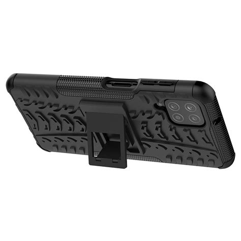 Dual Layer Rugged Tough Case for Samsung Galaxy A12 (Black)