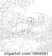 Cartoon of a Cute Brown Otter - Royalty Free Vector Clipart by Alex ...