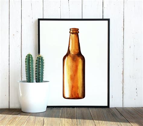 Beer Bottle Watercolor 8x10 Print - Etsy