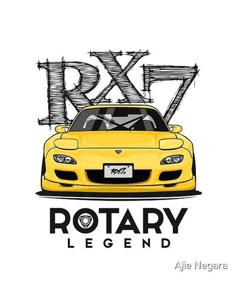 Yellow Mazda RX-7 Car Drawing Vector | Mazda rx7, Mazda, Car drawings