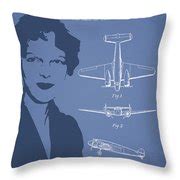 Amelia Earhart Lockheed Airplane patent from 1934 - Light Blue Greeting Card by Aged Pixel